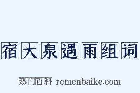 宿大泉遇雨组词是什么意思的图片